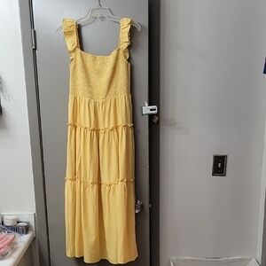 Sunny Yellow Ruffled Maxi Dress